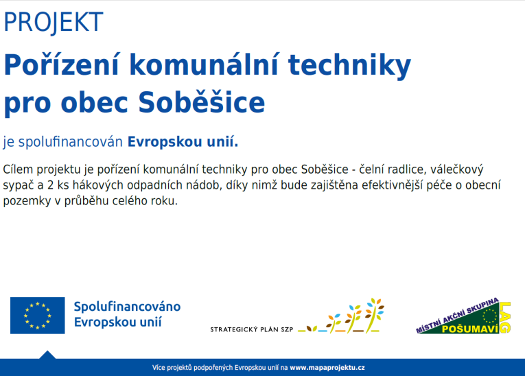 Dotace na pořízení komunální techniky